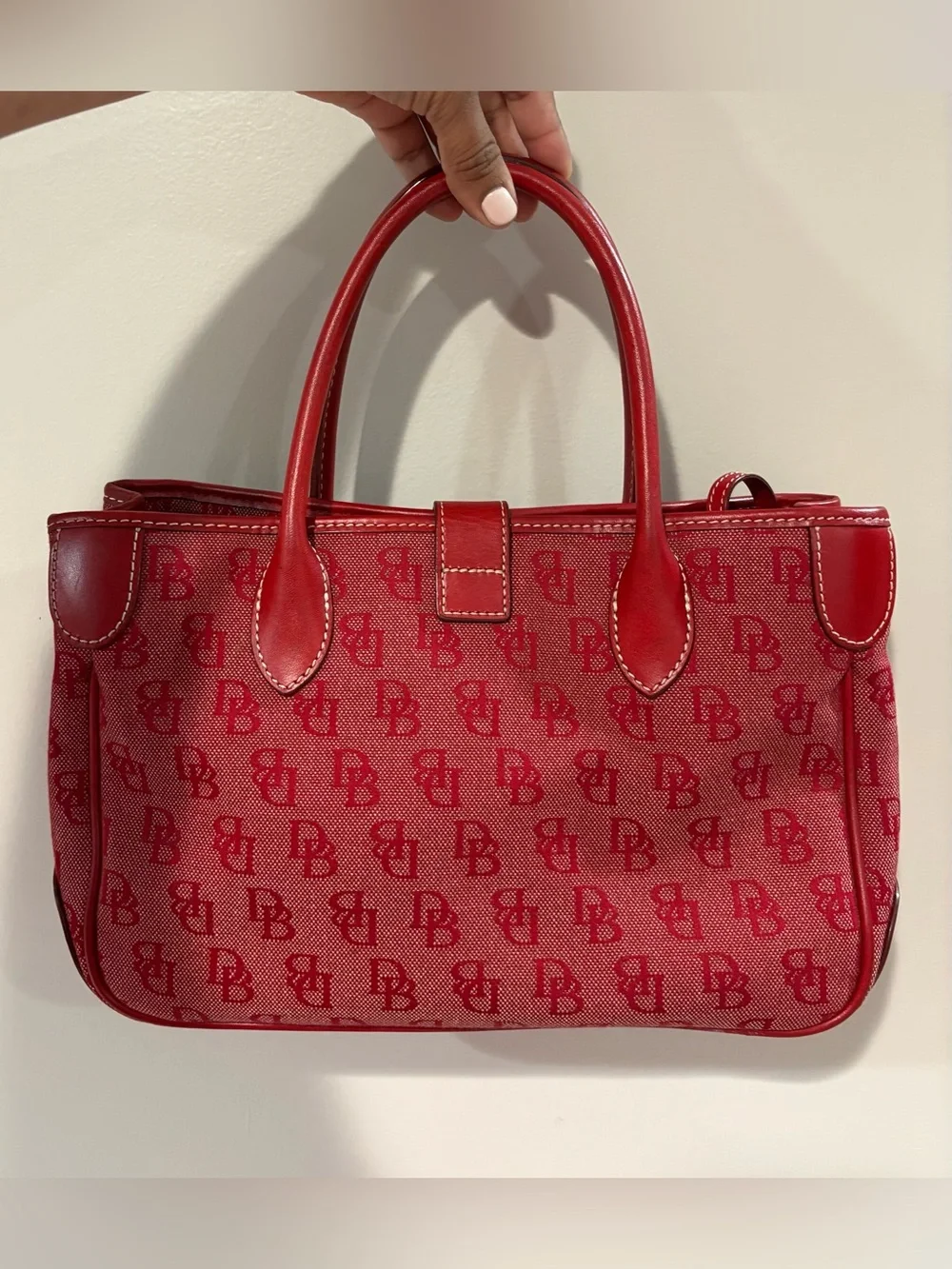 Vintage Red Dooney & Bourke Monogram Satchel